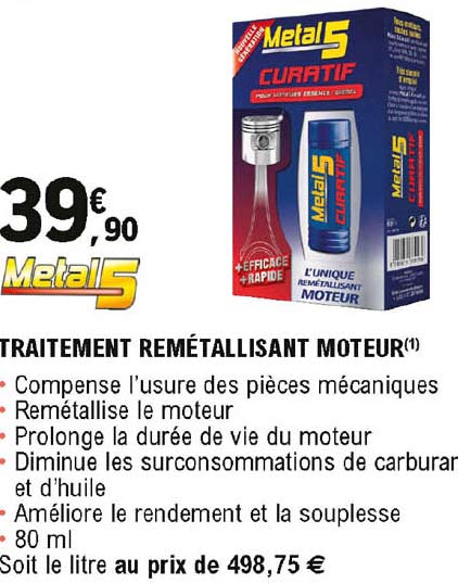 traitement remétallisant moteur metal5