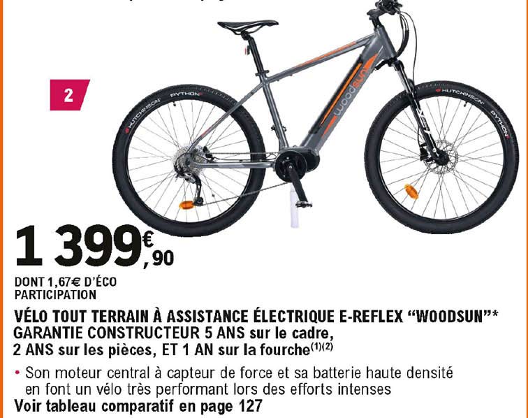 vélo tout terrain à assistance électrique e-reflex "woodsun"
