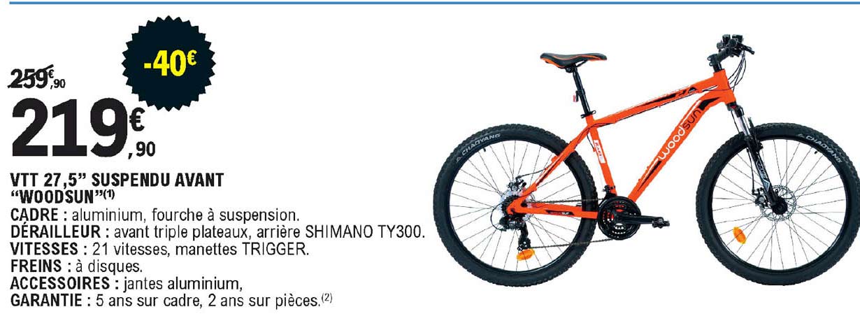 vtt 27,5" suspendu avant "woodsun"