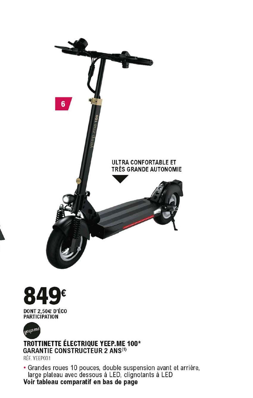 yeepme trottinette électrique yeep.me 100