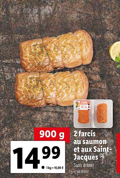 2 farcis au saumon et aux saint-jacques