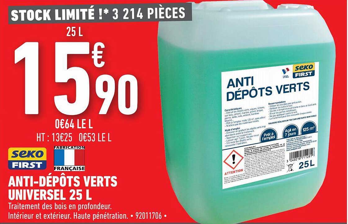 anti-dépôts verts universel 25l seko first