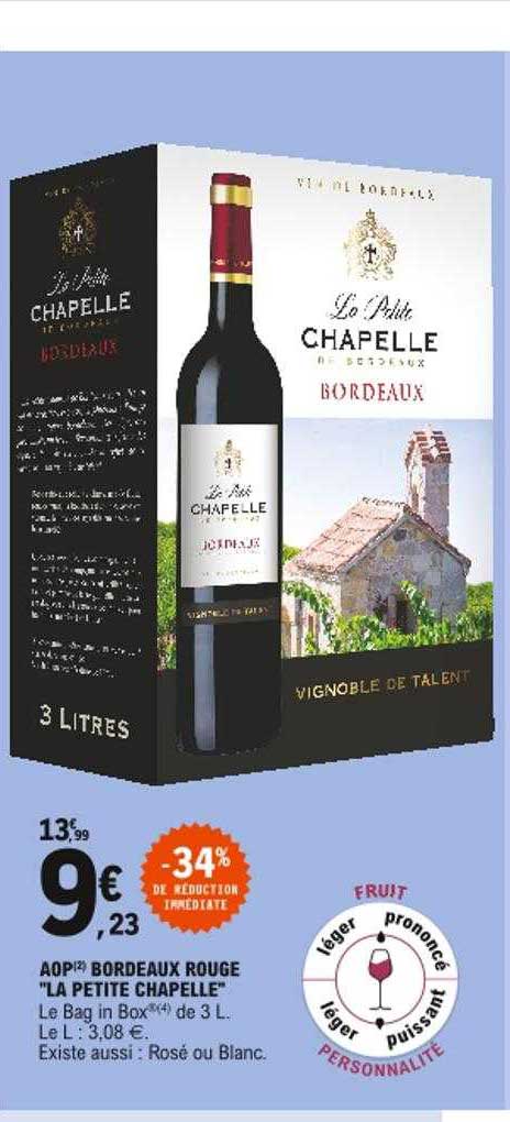 aop bordeaux rouge "la petite chapelle"
