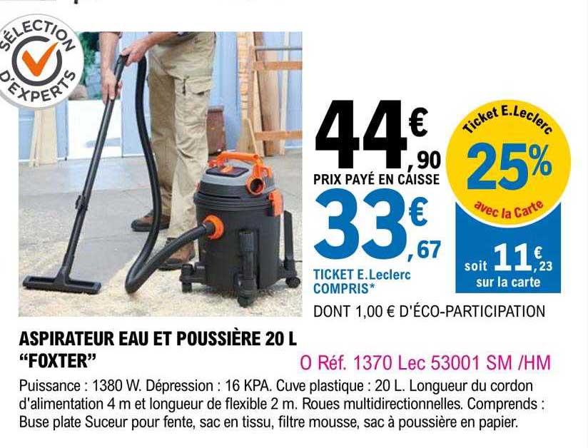 Aspirateur Eau Et Poussière 20l "foxter"