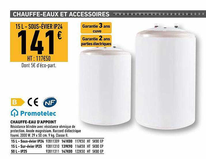chauffe-eau d'appoint promotelec