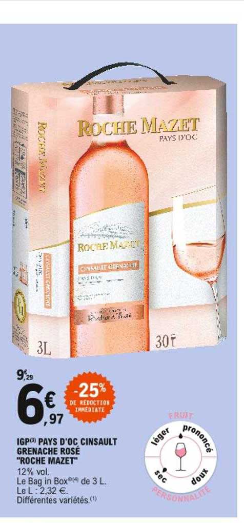 igp pays d'oc cinsault grenache rosé "roche mazet"