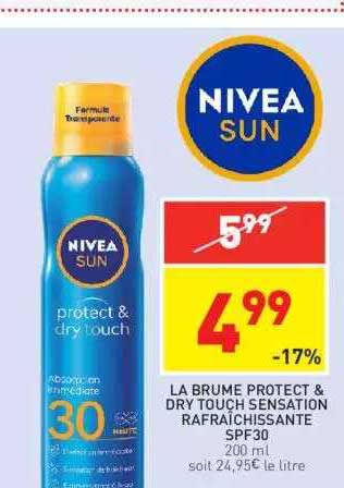 la brume protect & dry touch sensation rafraîchissante spf30 nivea sun