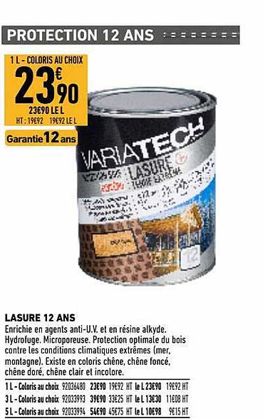 lasure 12 ans variatech