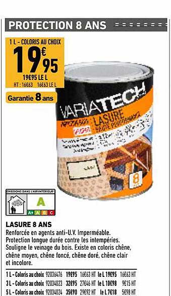 lasure 8 ans variatech
