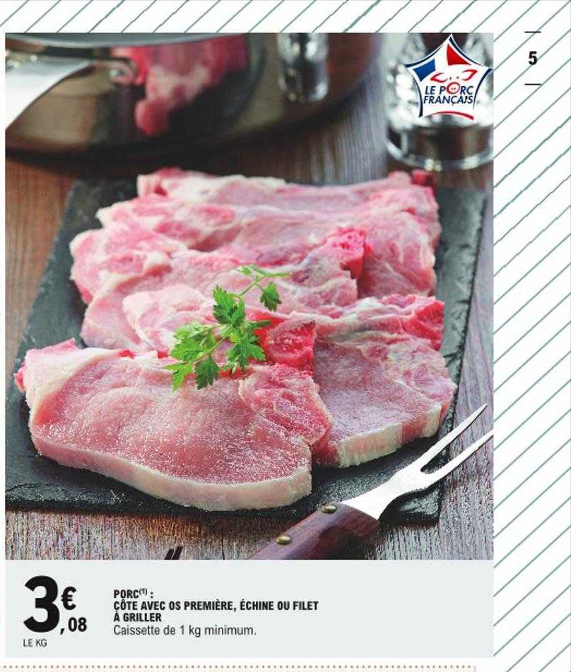 Porc : Côte Avec Os Première, échine Ou Filet à Griller