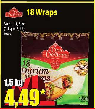 18 Wraps Dar Délice