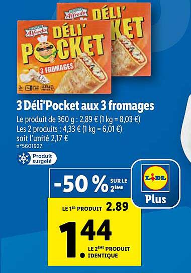 3 Déli'pocket Aux 3 Fromages