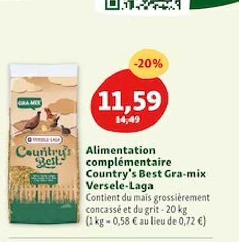 alimentation complémentaire country's best gra-mix versele-laga