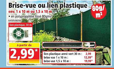 brise-vue ou lien plastique