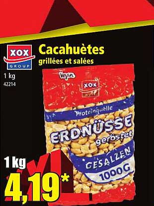 cacahuètes grillées et salées xox group