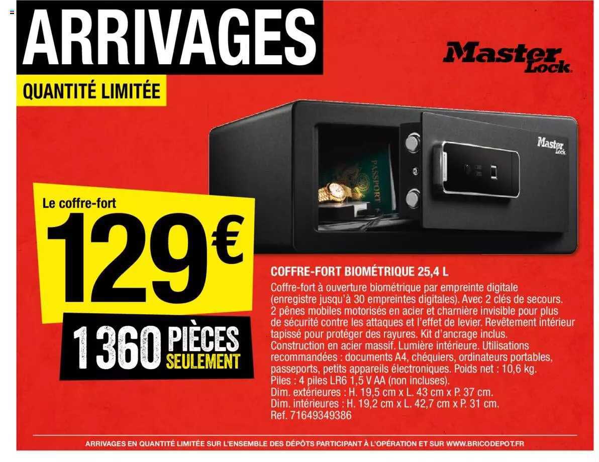 coffre-fort biométrique 25,4l master lock