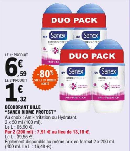Déodorant Bille "sanex Biome Protect"