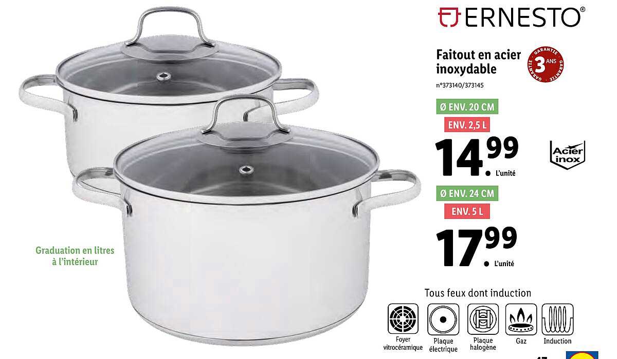 faitout en acier inoxydable ernesto