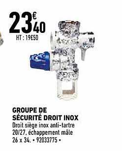 groupe de sécurité droit inox