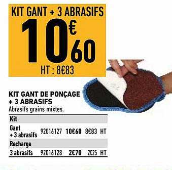 kit gant de ponçage + 3 abrasifs
