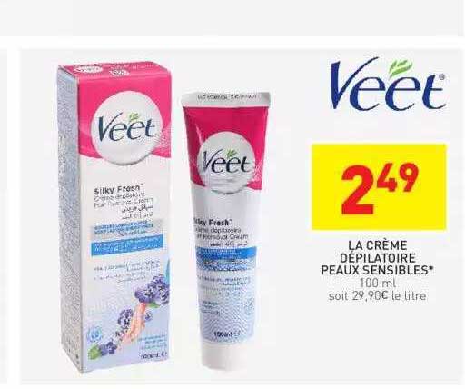 la crème dépilatoire peaux sensibles veet