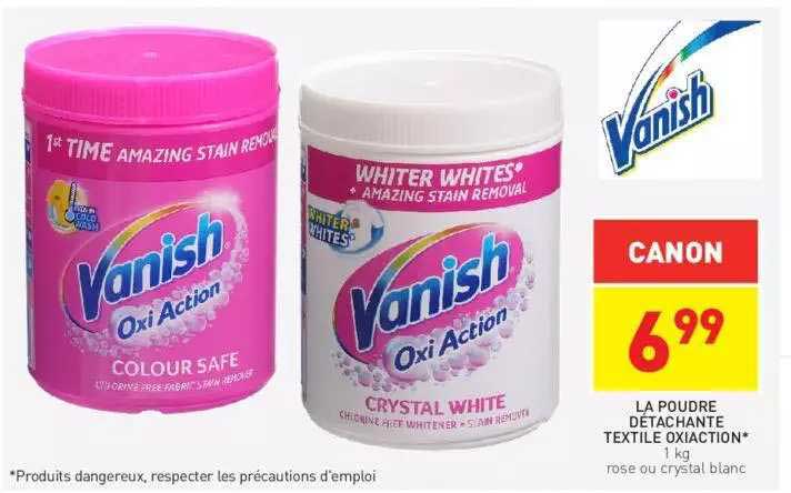 la poudre détachante textile oxiaction vanish