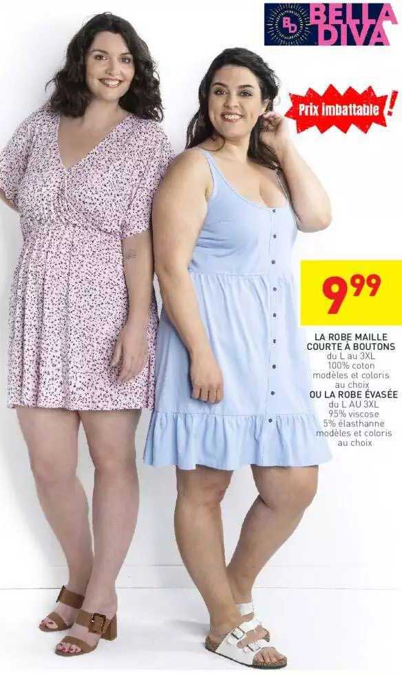 la robe maille courte à boutons ou la robe évasée bella diva