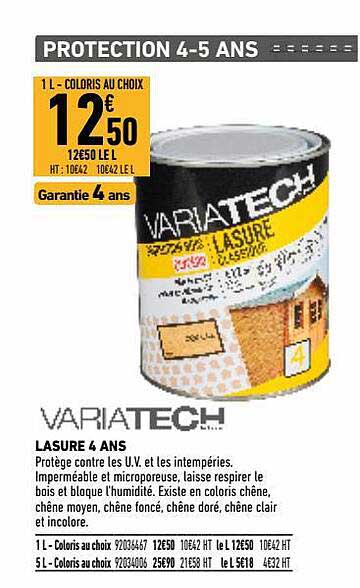 lasure 4 ans variatech