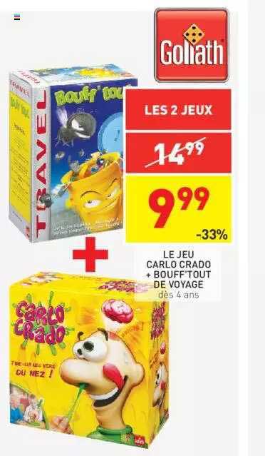 le jeu carlo crado + bouff-tout de voyage goliath