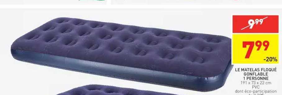 le matelas floqué gonflable 1 personne