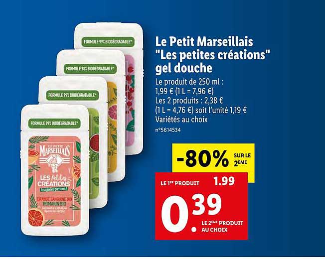 le petit marseillais "les petites créations" gel douche