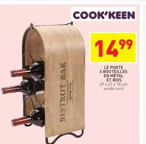 Le Porte 6 Bouteilles En Métal Et Bois Cook'keen