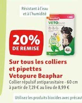 les colliers et pipettes vetopure beaphar
