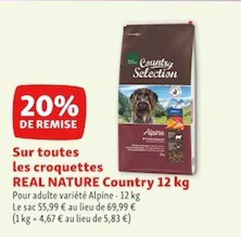 les croquettes real nature country 12 kg
