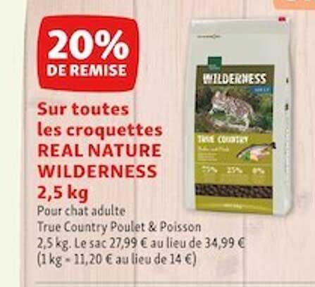 les croquettes real nature wilderness 2,5 kg