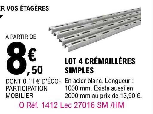 lot 4 crémaillères simples