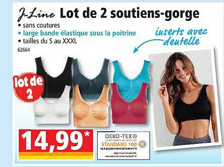 lot de 2 soutiens-gorge j-line