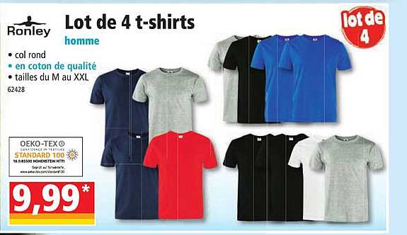 lot de 4 t-shirts ronley