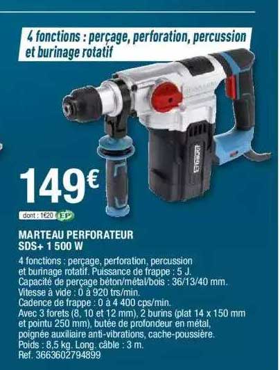 marteau perforateur sds + 1500 w