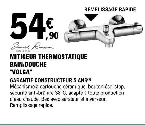 mitigeur themostatique bain-douche "volga"