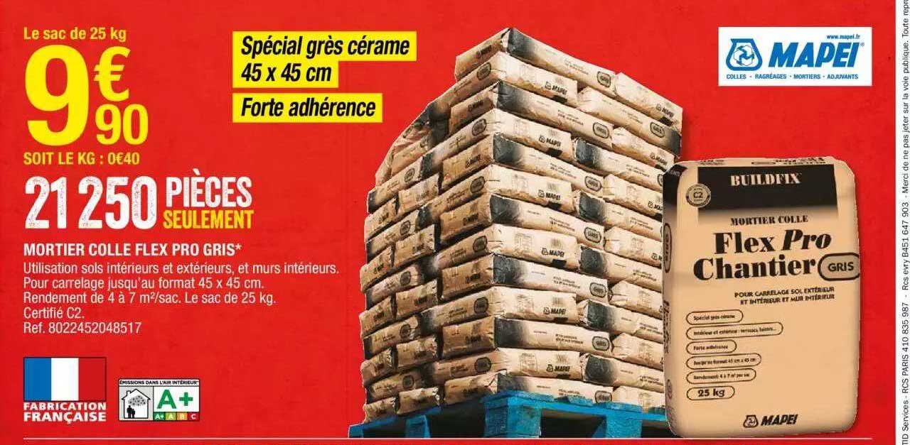 Mortier Colle Flex Pro Gris Mapei