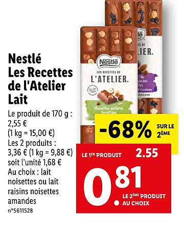 nestlé les recettes de l'atelier lait
