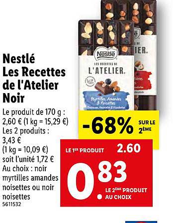 nestlé les recettes de l'atelier noir
