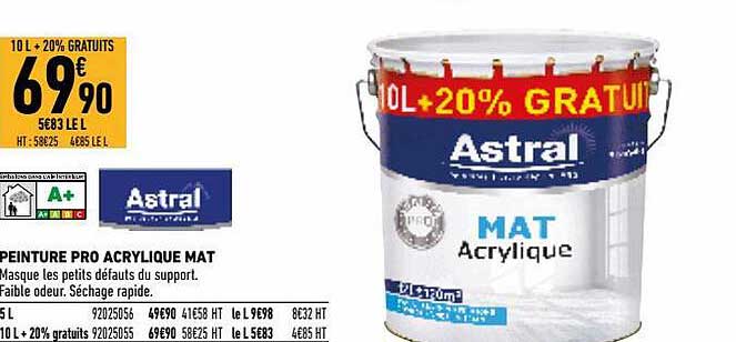 peintur pro acrylique mat astral