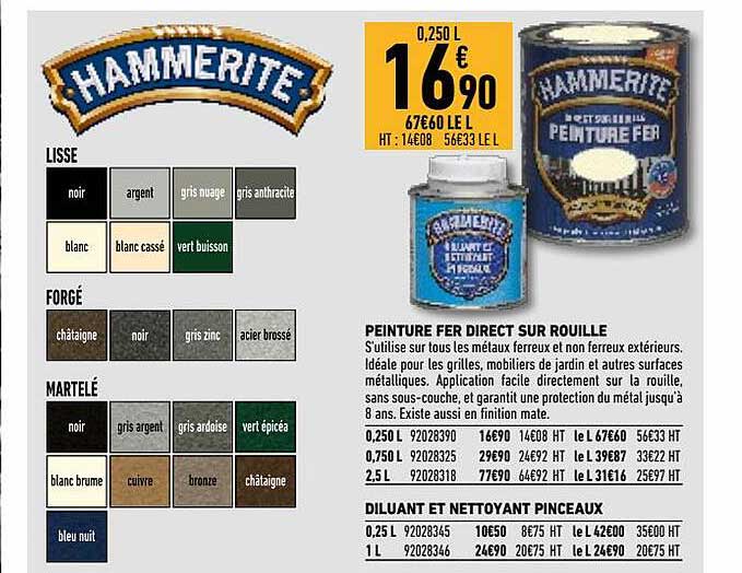 peinture fer direct sur rouille hammerite