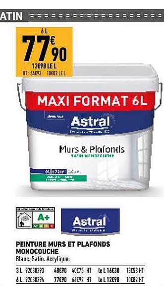peinture murs et plafonds monocouche astral