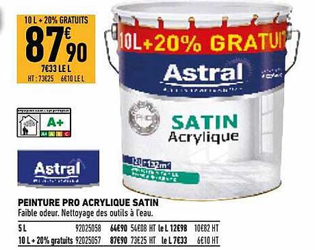 peinture pro acrylique satin astral