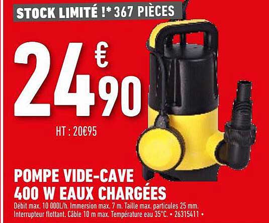 pompe vide-cave 400 w eaux chargées