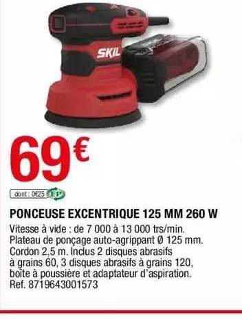 ponceuse excentrique 125 mm 260 w skil