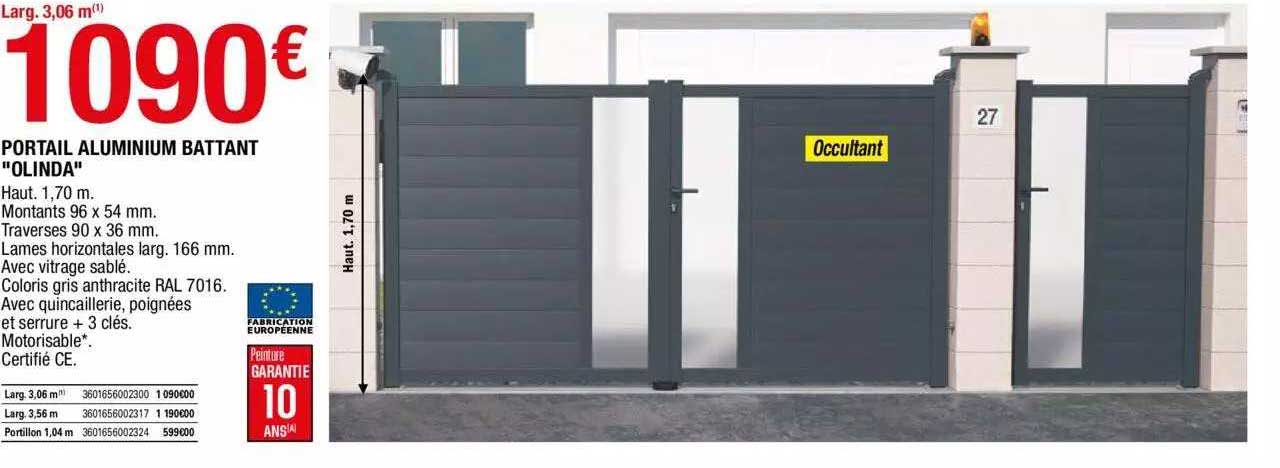 Portail Aluminium Battant "olinda"